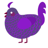 Phasmophobia, a overcast and violet chicken with a lace pattern