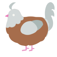 A brown and silver chicken with a head pattern