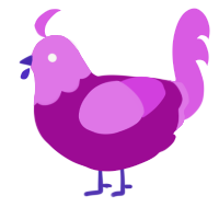 (unnamed), a plum and orchid chicken with a head pattern