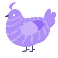 A lilac chicken with a bar pattern