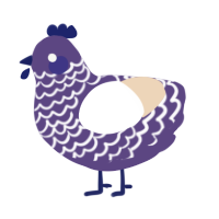 A overcast and cream chicken with a lace pattern