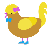 A gold and yellow chicken