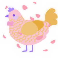 Easter, a rose and honey chicken with a lace pattern