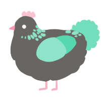 (unnamed), a grey and mint chicken with a neck-speckle pattern