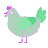A silver and spring chicken with a lace pattern