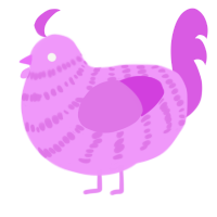 lavender one mod, a lavender and orchid chicken with a bar pattern