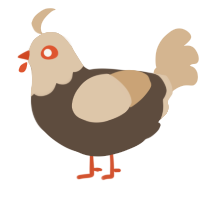 (unnamed), a bark and beige chicken with a head pattern