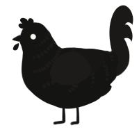 smi, a black and sable chicken with a half-bar pattern