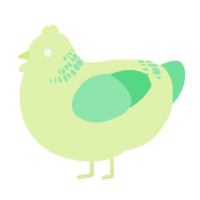 A apple and spring chicken with a neck-band pattern