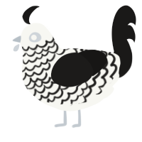 (unnamed), a white and sable chicken with a lace pattern