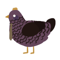 Ophelia Nigmos, a overcast and sable chicken with a lace pattern