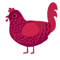(unnamed), a maroon and crimson chicken with a lace pattern