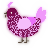 A wine and lavender chicken with a double-lace pattern
