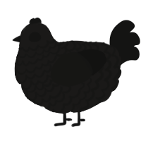 A sable and black chicken with a lace pattern