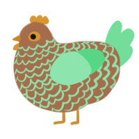 A brown and spring chicken with a lace pattern