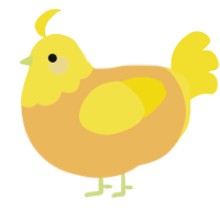 no overtaking, a honey and yellow chicken with a head pattern