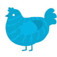 Diever, a cerulean chicken with a bar pattern