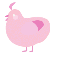 A rose and pink chicken with a double-lace pattern