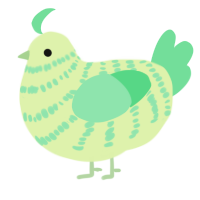Sour Apple, a apple and spring chicken with a bar pattern
