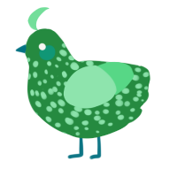 Failure 42, a viridian and spring chicken with a speckle pattern