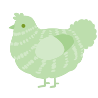 Glupper, a gluppy chicken with a bar pattern