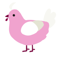 Berry Flavored, a pink and white chicken