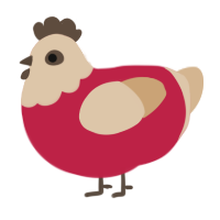 (unnamed), a crimson and beige chicken with a head pattern