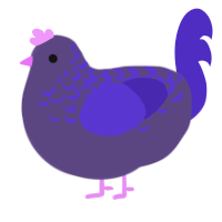 A overcast and indigo chicken with a half-lace pattern
