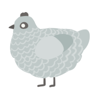 A silver chicken with a lace pattern