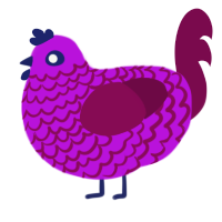 A amethyst and wine chicken with a lace pattern