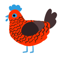 A sky and silver chicken with a lace pattern
