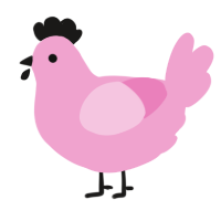A pink chicken