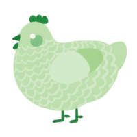 Nico, a gluppy chicken with a lace pattern