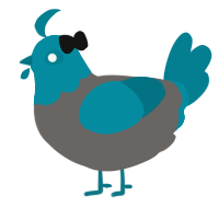 DeepSeaGirl, a grey and sea chicken with a head pattern