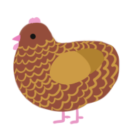 A russet and gold chicken with a lace pattern