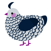 Pengwing, a mist and tumblr chicken with a lace pattern