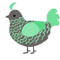 A grey and spring chicken with a lace pattern