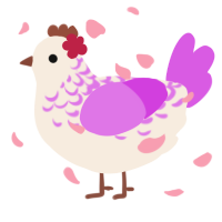 Yogurt, a cream and orchid chicken with a half-lace pattern