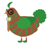 A russet and viridian chicken with a bar pattern
