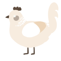 marshmallow, a cream chicken with a neck-band pattern