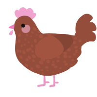 A russet chicken with a speckle pattern