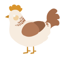 A cream and brown chicken with a neck-band pattern