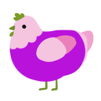 (unnamed), a amethyst and pink chicken with a head pattern