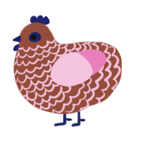 Lil Mixxy, a russet and pink chicken with a lace pattern