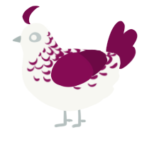 (unnamed), a white and wine chicken with a half-lace pattern