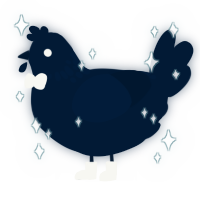Midnight Dreary, a tumblr chicken with a neck-speckle pattern