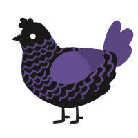 A sable and overcast chicken with a lace pattern