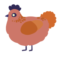 TENT, a turquoise and sky chicken with a neck-speckle pattern