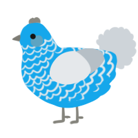 ASH BABY OF SHAME, a sky and mist chicken with a lace pattern