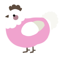 (unnamed), a pink and white chicken with a head pattern